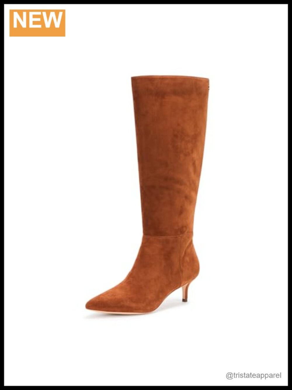 Knee High Suede Kitten Heel Boots Zip Women Tall Boot
